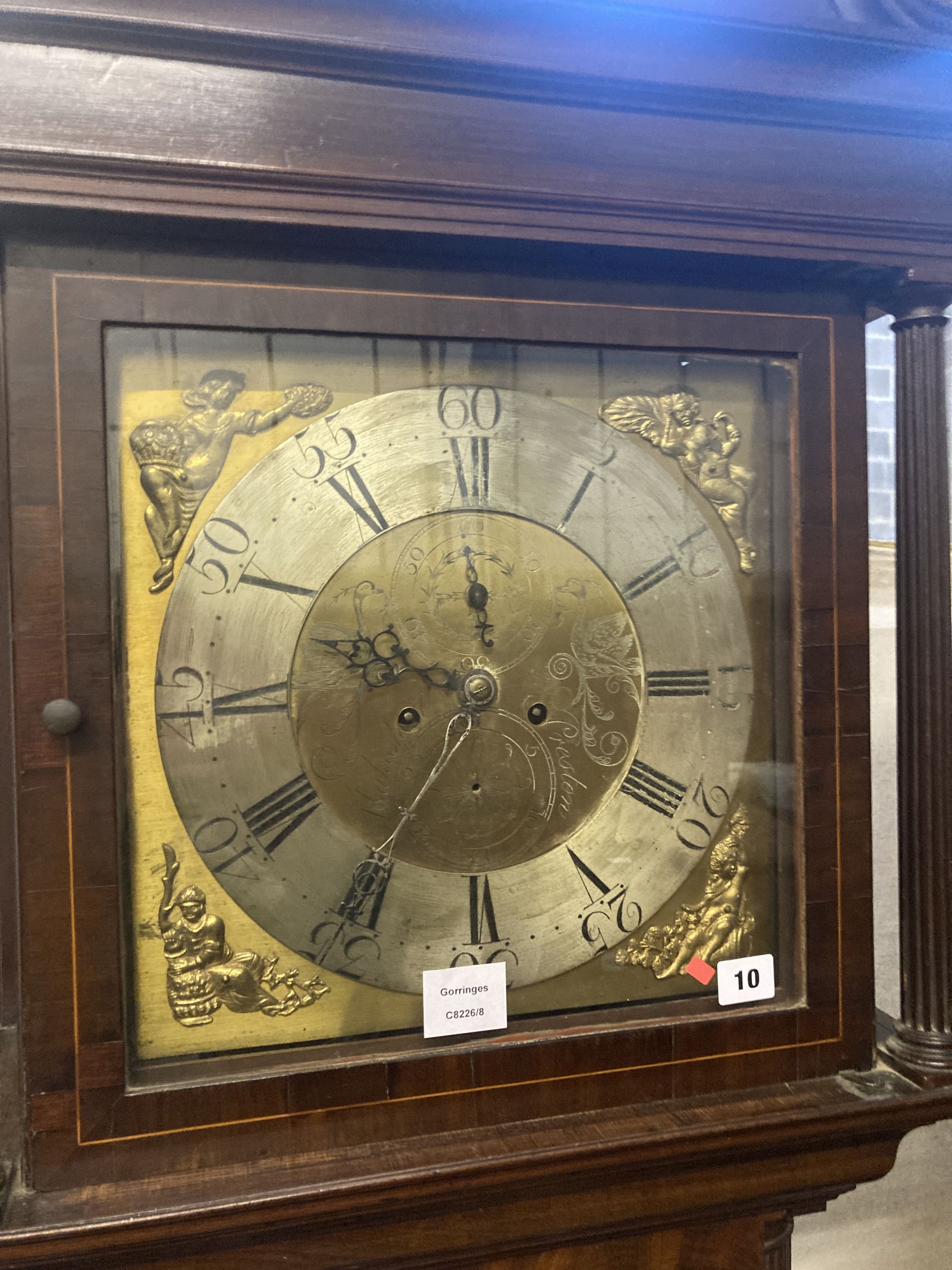 Shakeshaft of Preston. A George III mahogany eight day longcase clock (dial altered), height 230cm